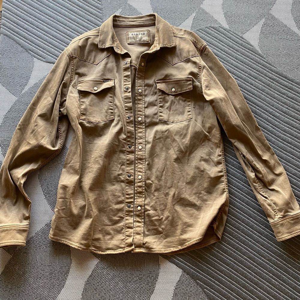Poncho Men's Brown Shirt